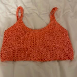 Aerie Orange Crochet Tank - Small